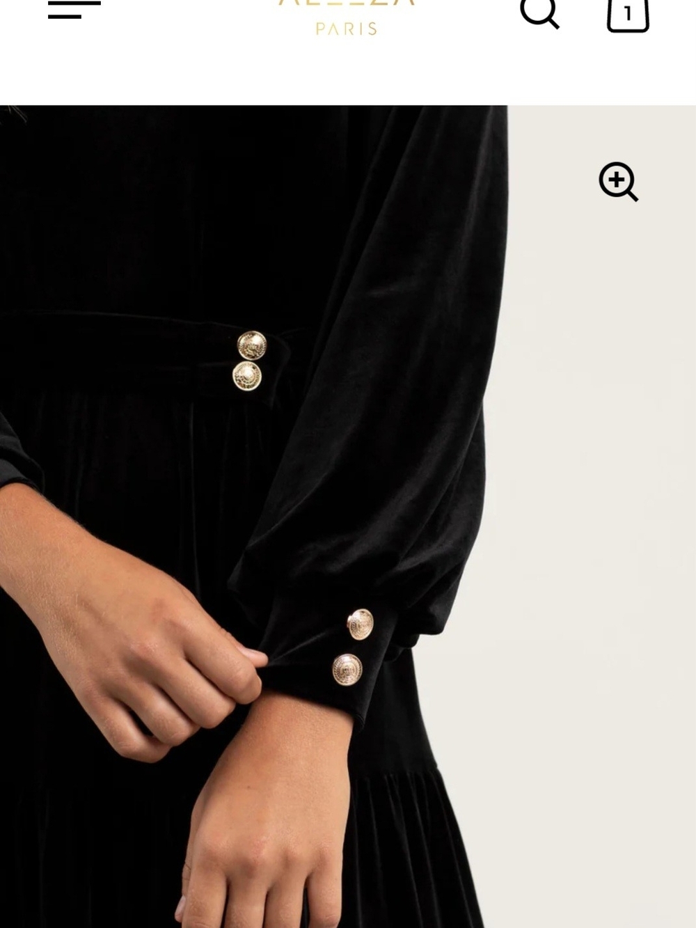 Mali Velvet Maxi Dress - Black ALEEZA PARIS - Picture 3 of 4